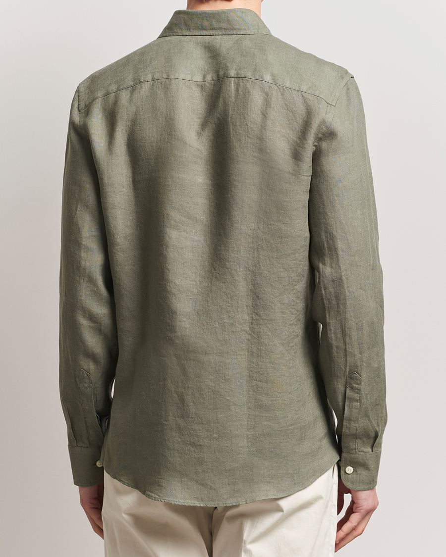 Hombres | Camisas | Morris | Slim Fit Linen Shirt Green