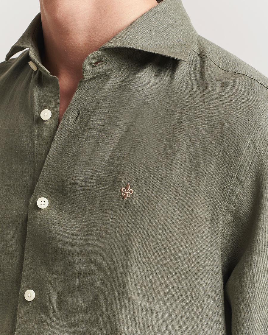 Hombres | Camisas | Morris | Slim Fit Linen Shirt Green