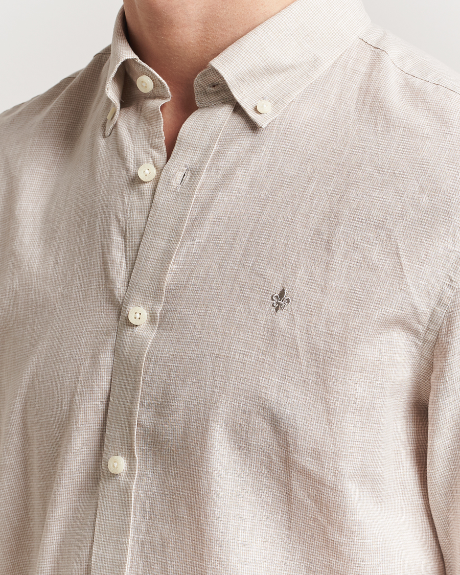 Hombres | Camisas | Morris | Linen Checked Shirt Khaki