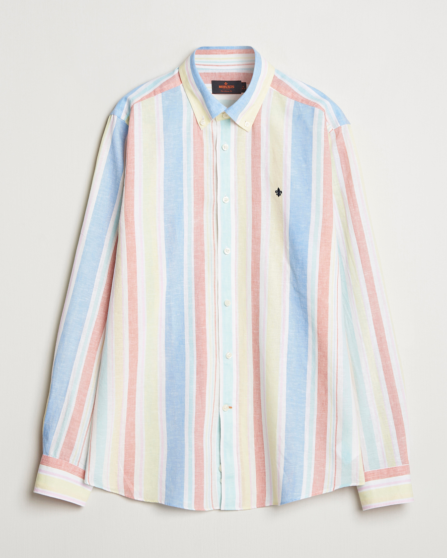 Hombres | Camisas | Morris | Happy Linen Striped Shirt Yellow