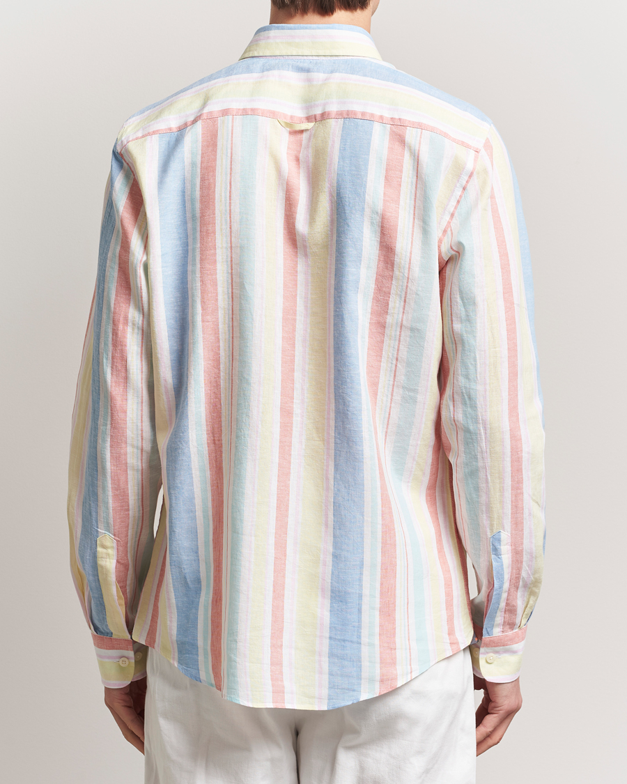 Hombres | Camisas | Morris | Happy Linen Striped Shirt Yellow