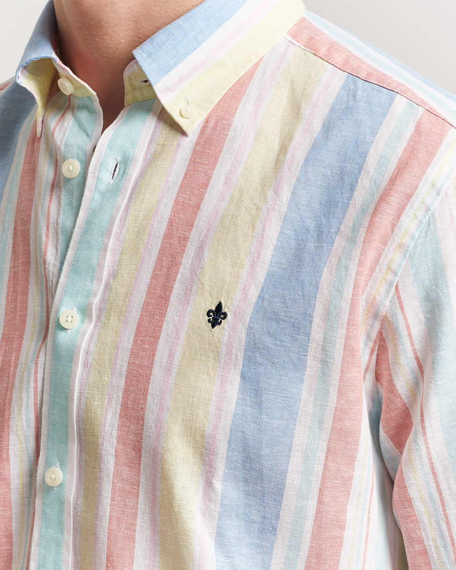 Hombres | Camisas | Morris | Happy Linen Striped Shirt Yellow