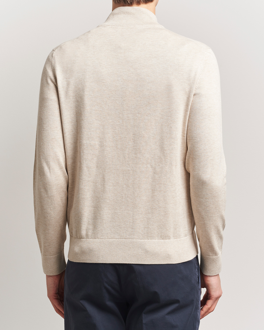 Hombres | Jerséis y prendas de punto | Morris | Riley Cotton Half Zip Khaki