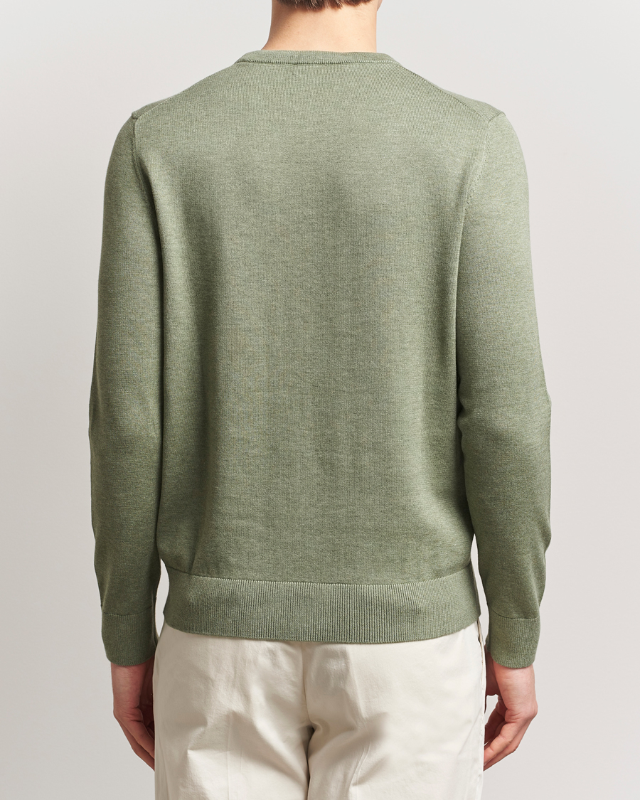 Hombres | Jerséis y prendas de punto | Morris | Riley Cotton O-Neck Olive