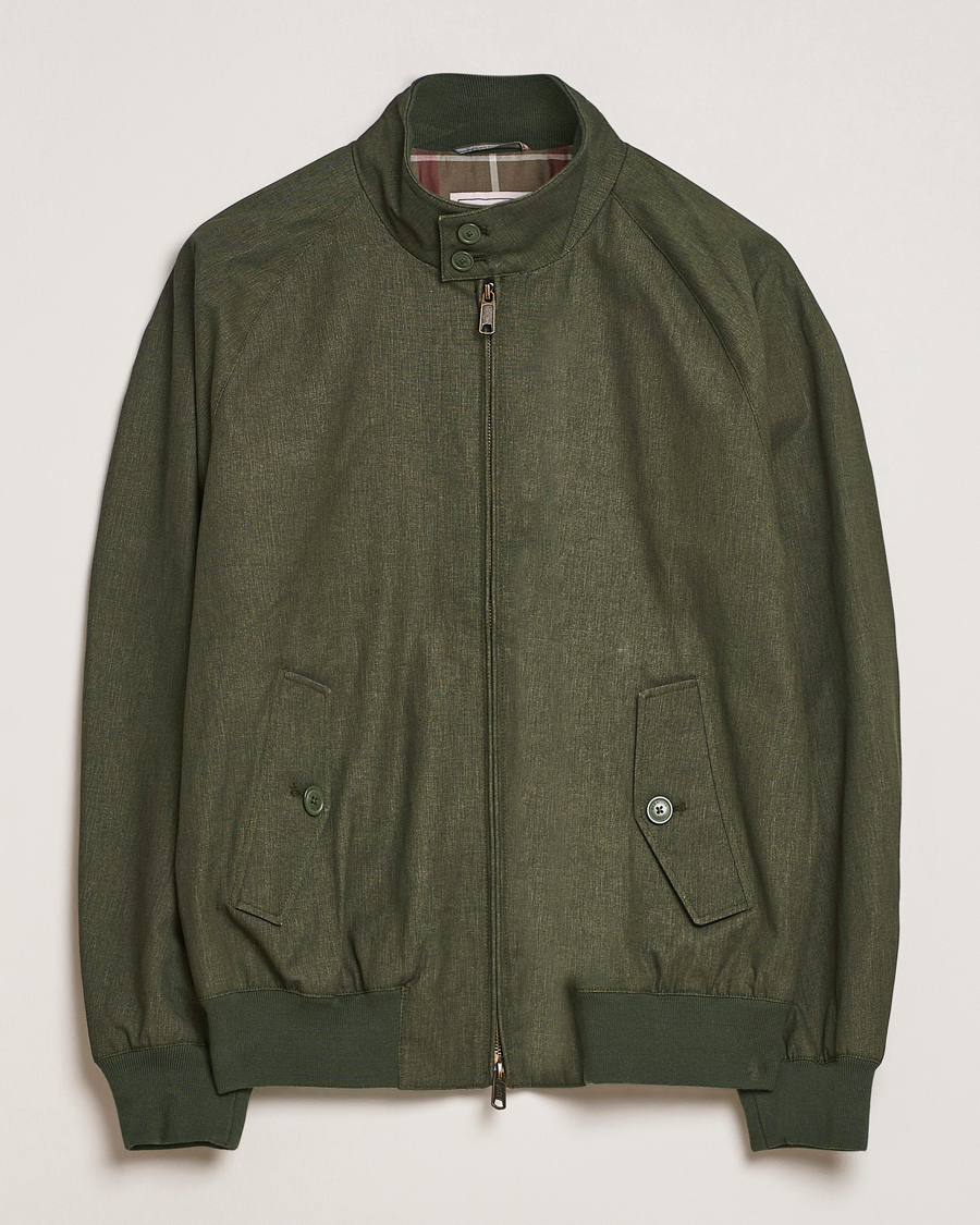Hombres | Abrigos y chaquetas | Baracuta | Tent Cloth Coated Cotton/Linen G9 Jacket Green