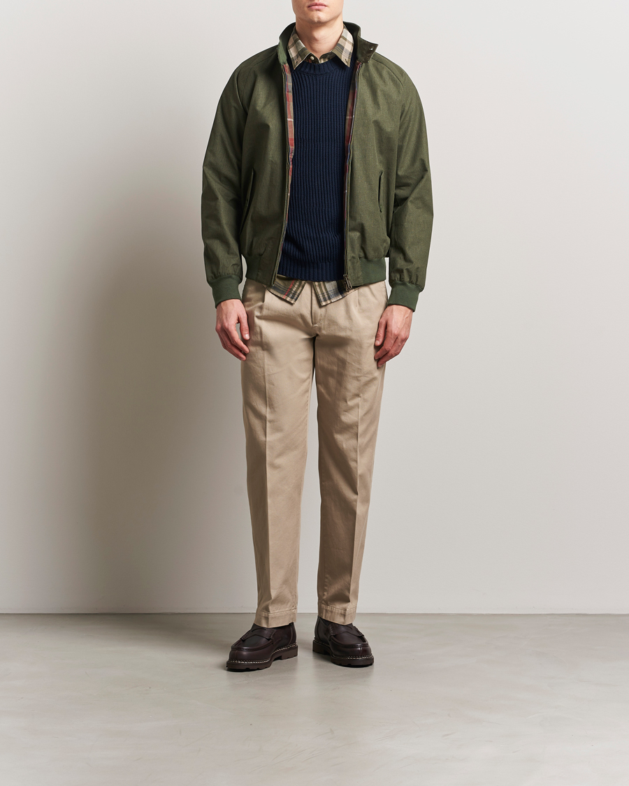 Hombres | Abrigos y chaquetas | Baracuta | Tent Cloth Coated Cotton/Linen G9 Jacket Green
