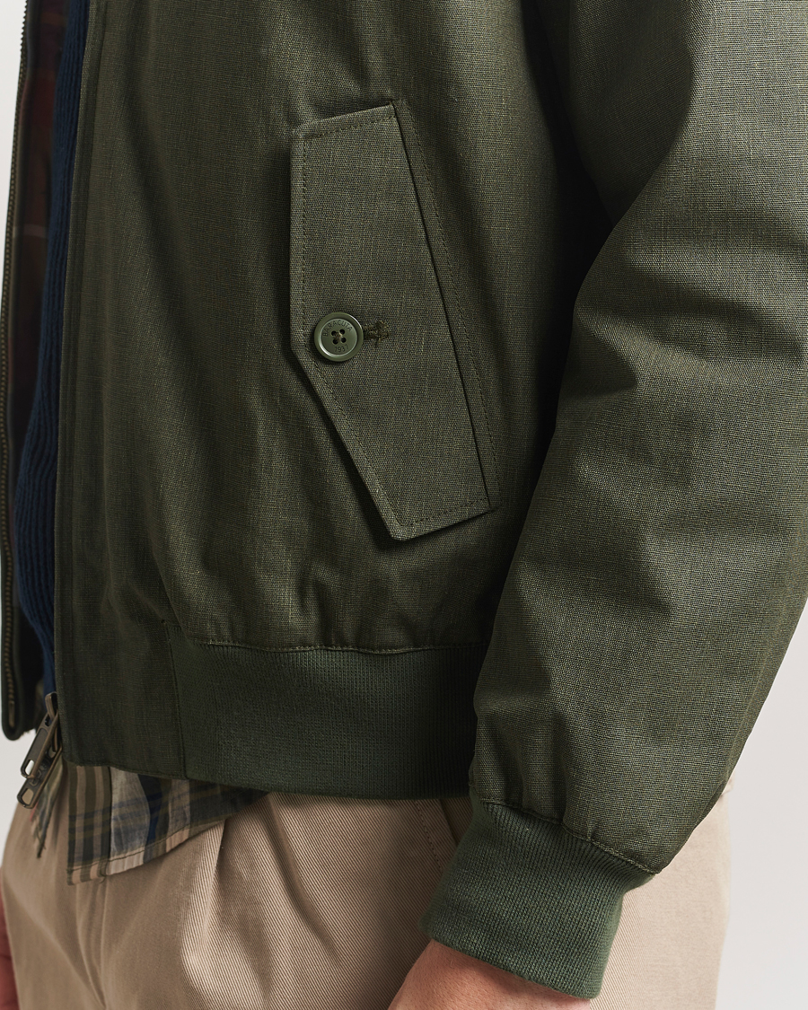 Hombres | Abrigos y chaquetas | Baracuta | Tent Cloth Coated Cotton/Linen G9 Jacket Green