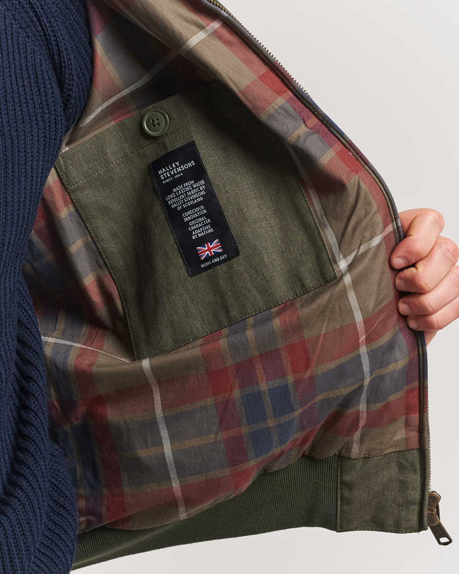 Hombres | Abrigos y chaquetas | Baracuta | Tent Cloth Coated Cotton/Linen G9 Jacket Green