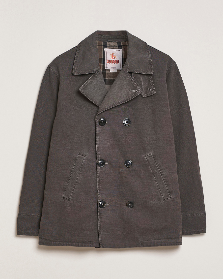 Hombres | Abrigos y chaquetas | Baracuta | Garment Dyed Canvas Peacoat Faded Black