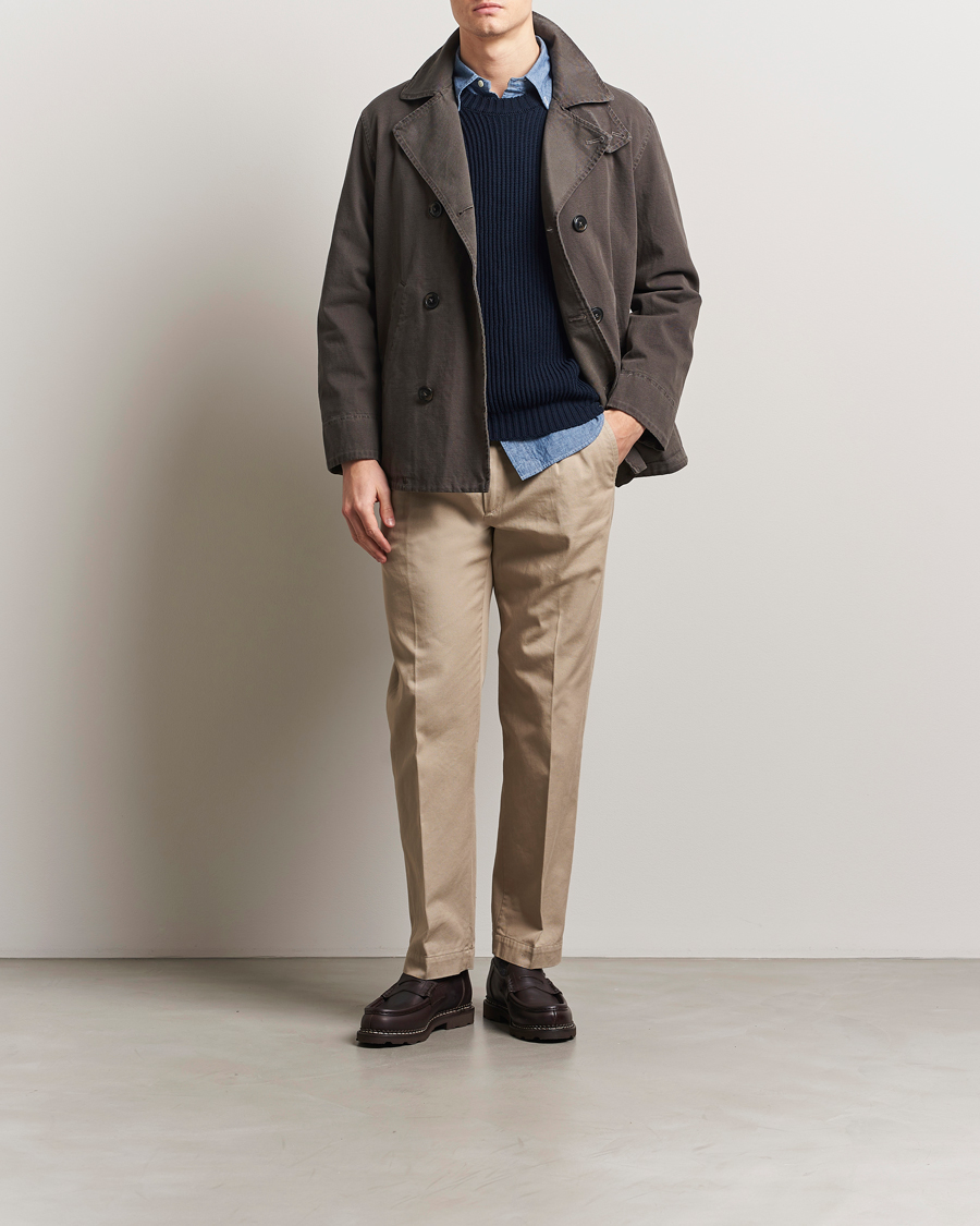 Hombres | Abrigos y chaquetas | Baracuta | Garment Dyed Canvas Peacoat Faded Black