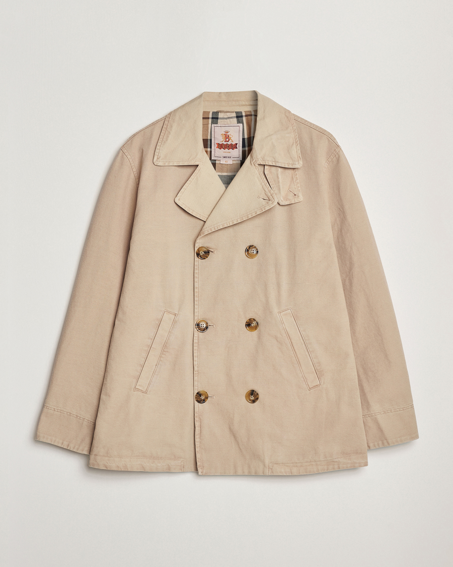 Hombres | Abrigos y chaquetas | Baracuta | Garment Dyed Canvas Peacoat British Khaki