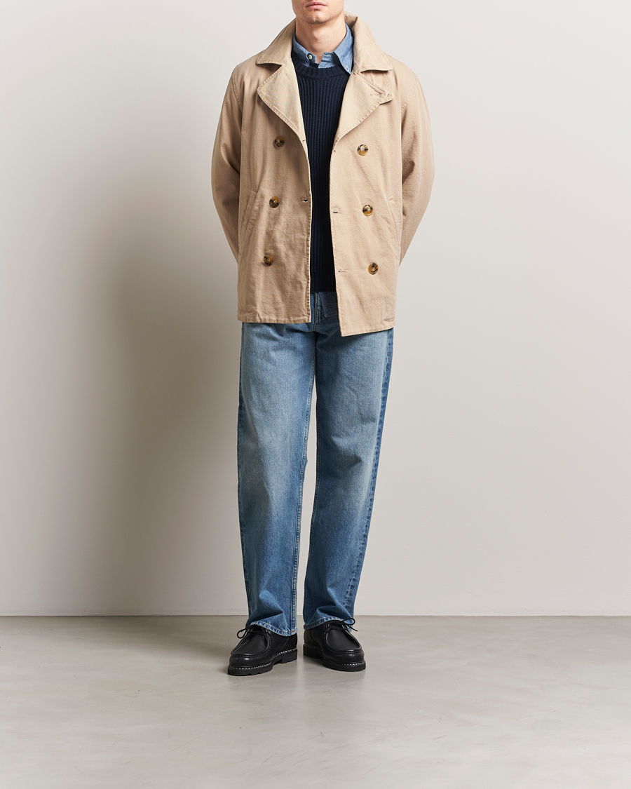 Hombres | Abrigos y chaquetas | Baracuta | Garment Dyed Canvas Peacoat British Khaki