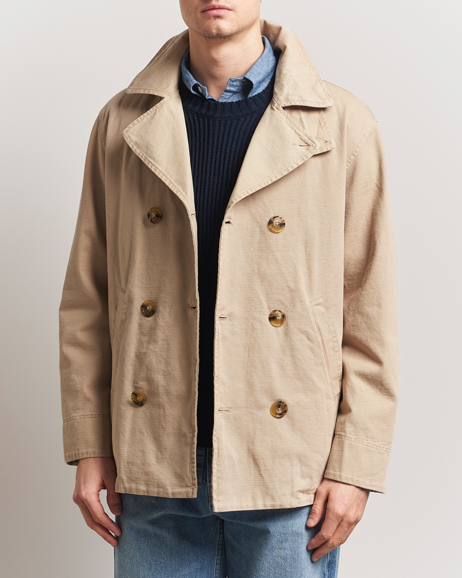 Hombres | Abrigos y chaquetas | Baracuta | Garment Dyed Canvas Peacoat British Khaki