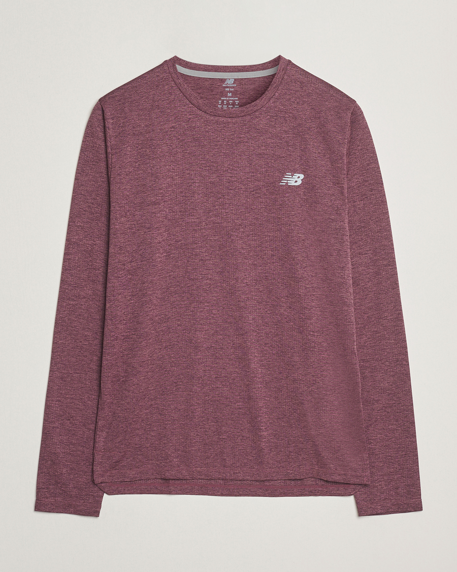 Hombres | Camisetas | New Balance Running | Athletics Run Long Sleeve T-Shirt Faded Plum