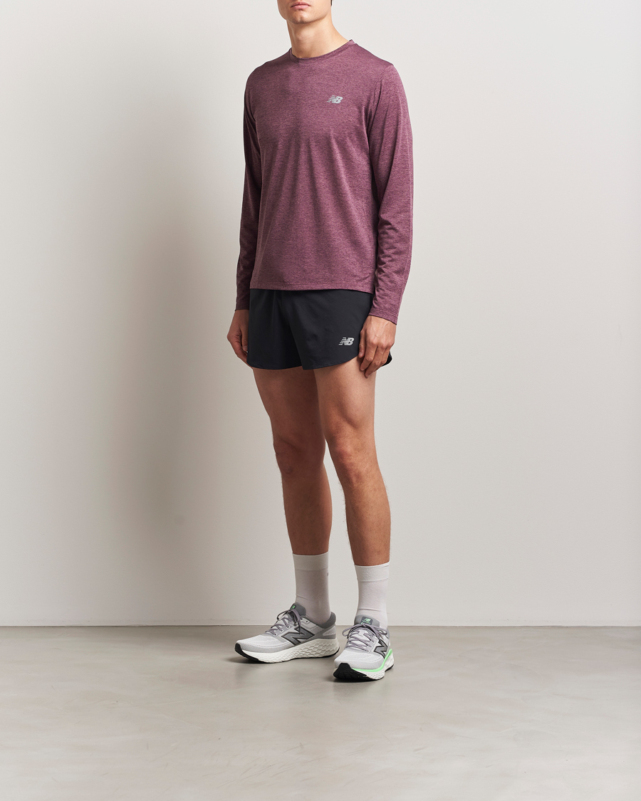 Hombres | Camisetas | New Balance Running | Athletics Run Long Sleeve T-Shirt Faded Plum