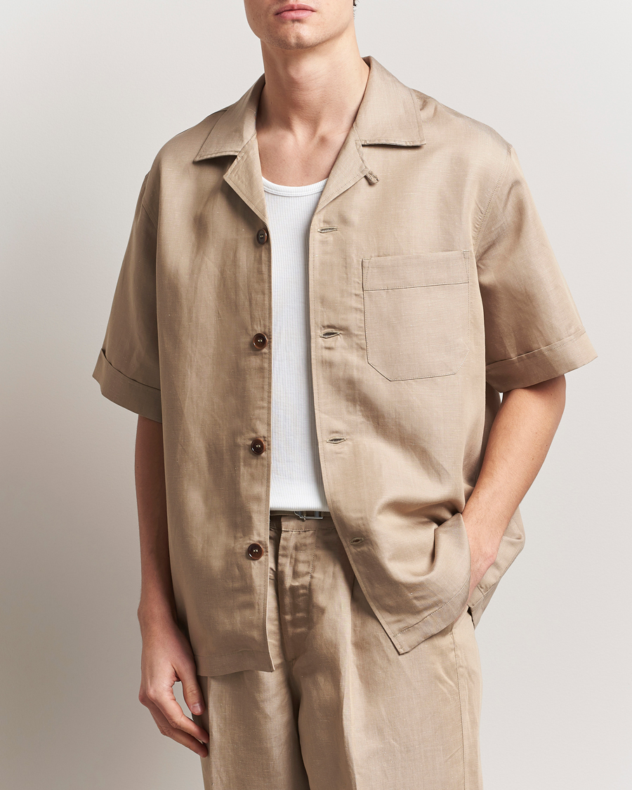 Hombres | Camisas | CDLP | Camp Collar Shirt Hazel Beige