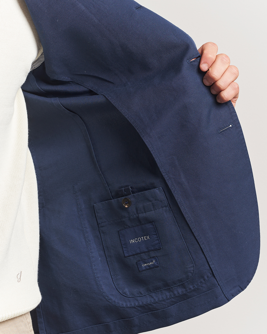Hombres | Blazers | Incotex | Unconstructed Chinolino Blazer Navy
