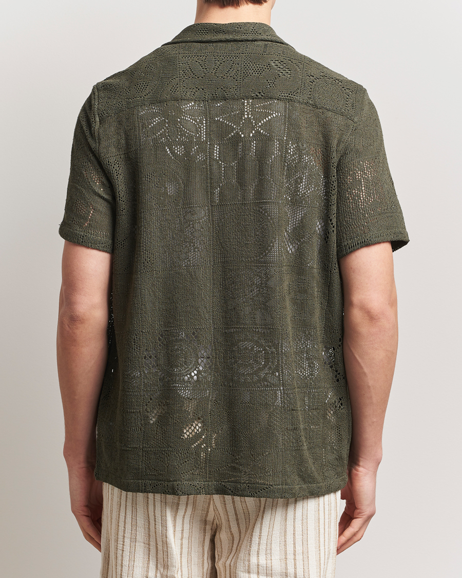Hombres | Camisas | LES DEUX | Hector Lace Short Sleeve Shirt Green