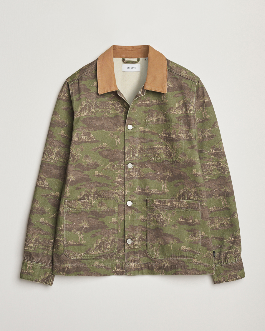 Hombres | Camisas | LES DEUX | Layton AOP Denim Overshirt Camo