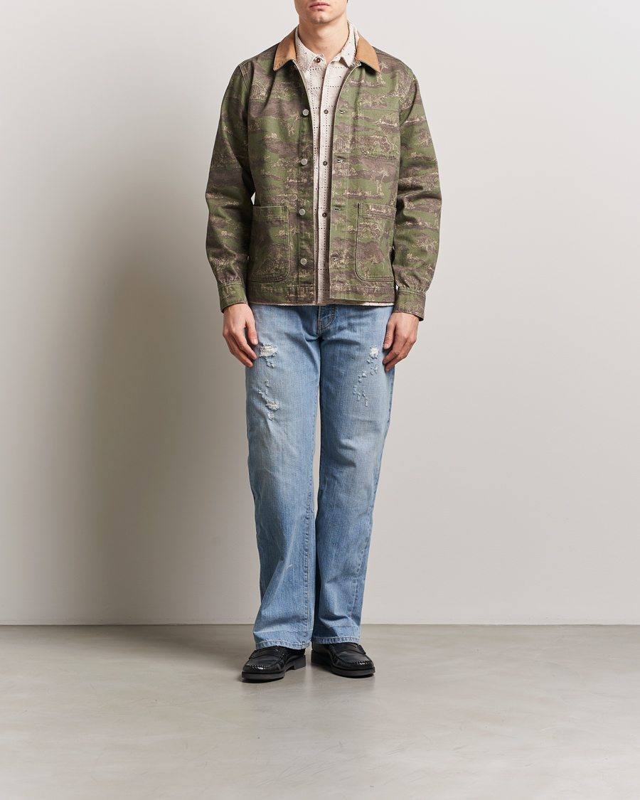 Hombres | Camisas | LES DEUX | Layton AOP Denim Overshirt Camo