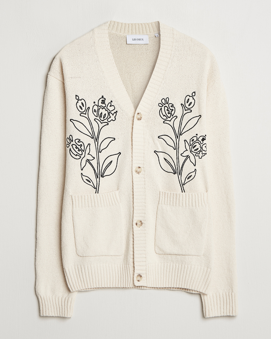 Hombres | Jerséis y prendas de punto | LES DEUX | Brad Embroidery Cardigan Ivory