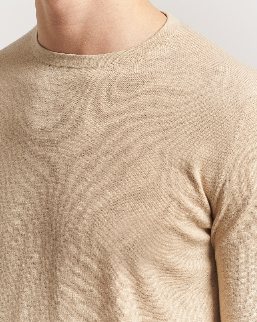 Hombres | Jerséis y prendas de punto | Tiger of Sweden | Connor Linen/Cotton Sweater Practical Beige