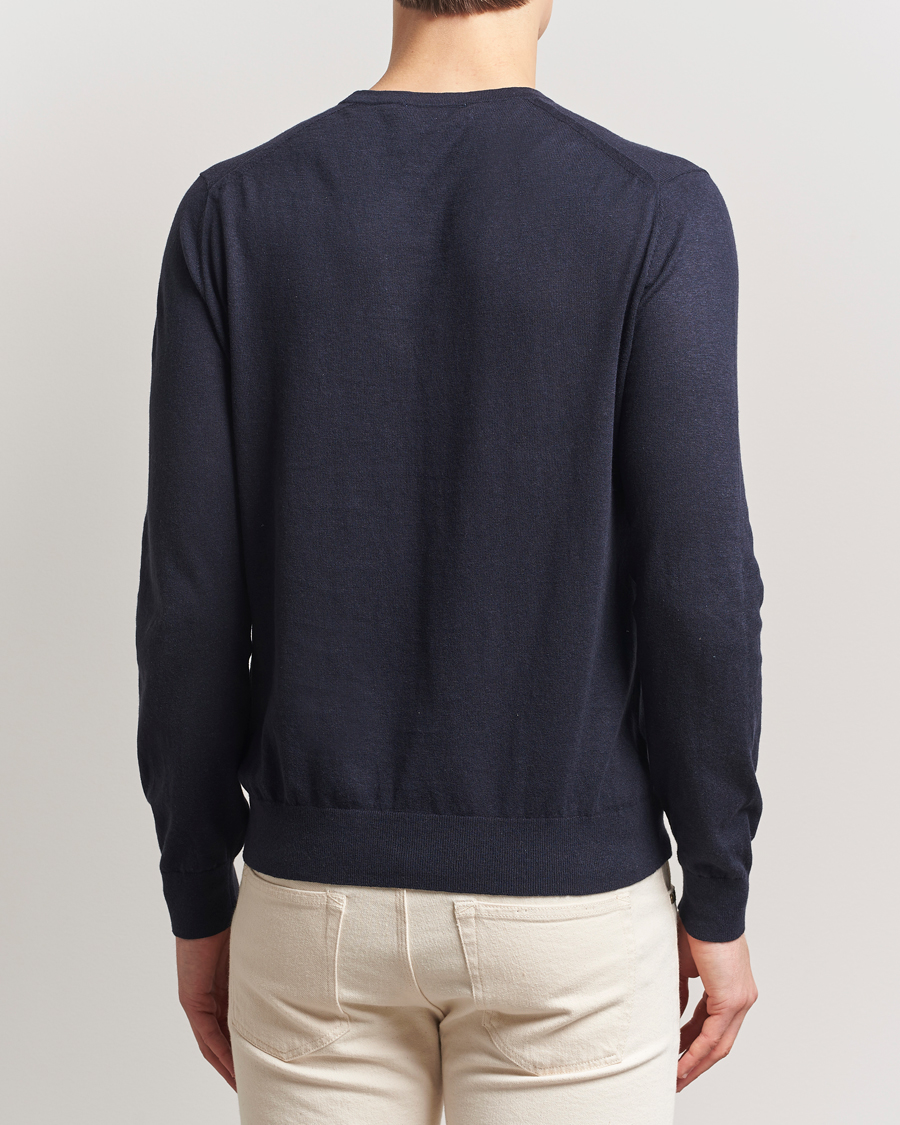 Hombres | Jerséis y prendas de punto | Tiger of Sweden | Connor Linen/Cotton Sweater Light Ink