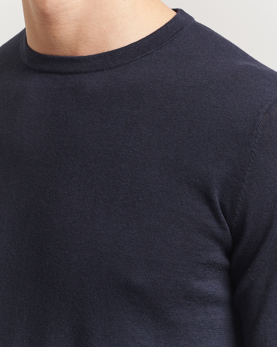 Hombres | Jerséis y prendas de punto | Tiger of Sweden | Connor Linen/Cotton Sweater Light Ink