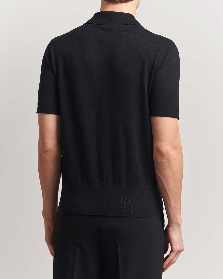 Hombres | Camisas | Tiger of Sweden | Araawen Knitted Short Sleeve Shirt Black