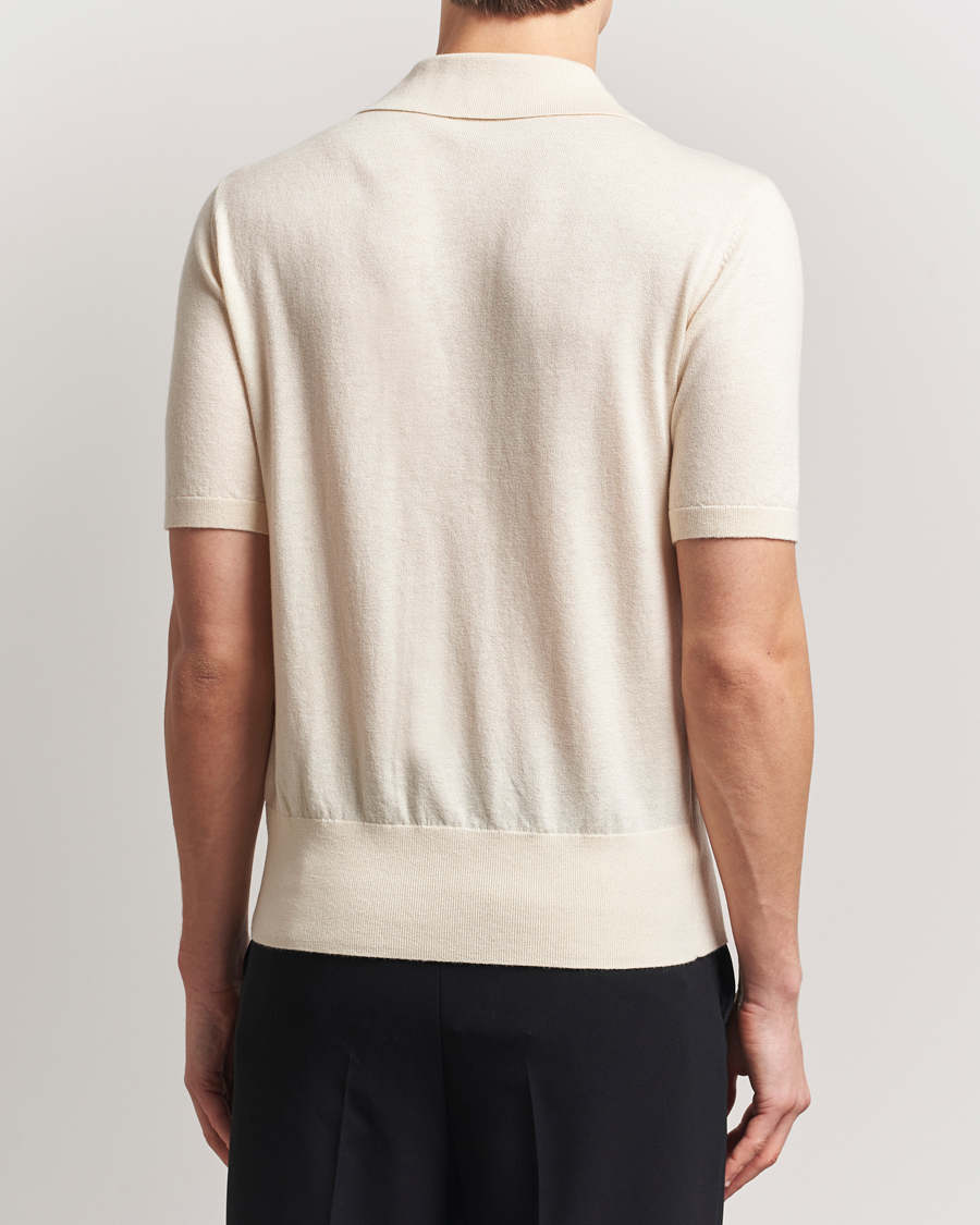 Hombres | Camisas | Tiger of Sweden | Araawen Knitted Short Sleeve Shirt Off White