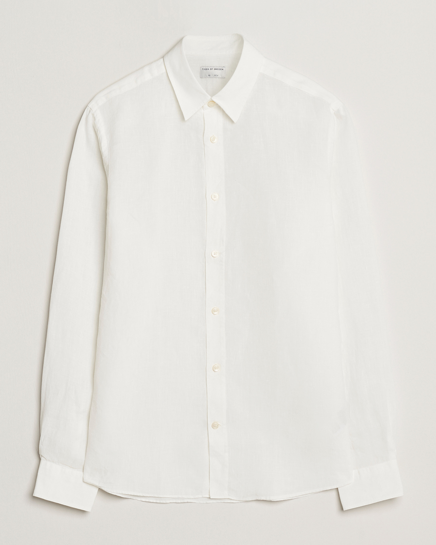 Hombres | Camisas | Tiger of Sweden | Spenser Linen Shirt Off White