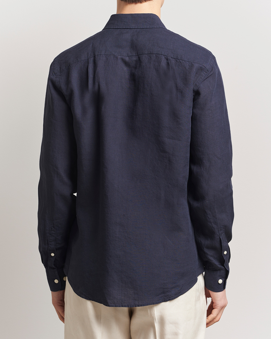 Hombres | Camisas | Tiger of Sweden | Spenser Linen Shirt Midnight Blue