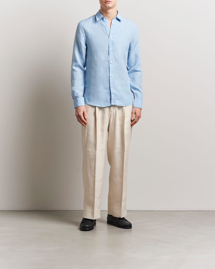 Hombres | Camisas | Tiger of Sweden | Spenser Linen Shirt Summer Sky