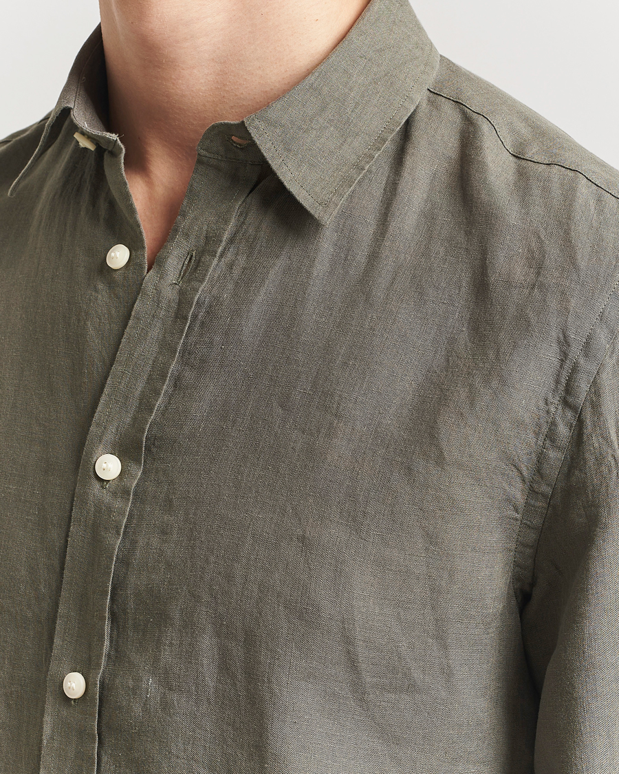 Hombres | Camisas | Tiger of Sweden | Spenser Linen Shirt Thyme Green