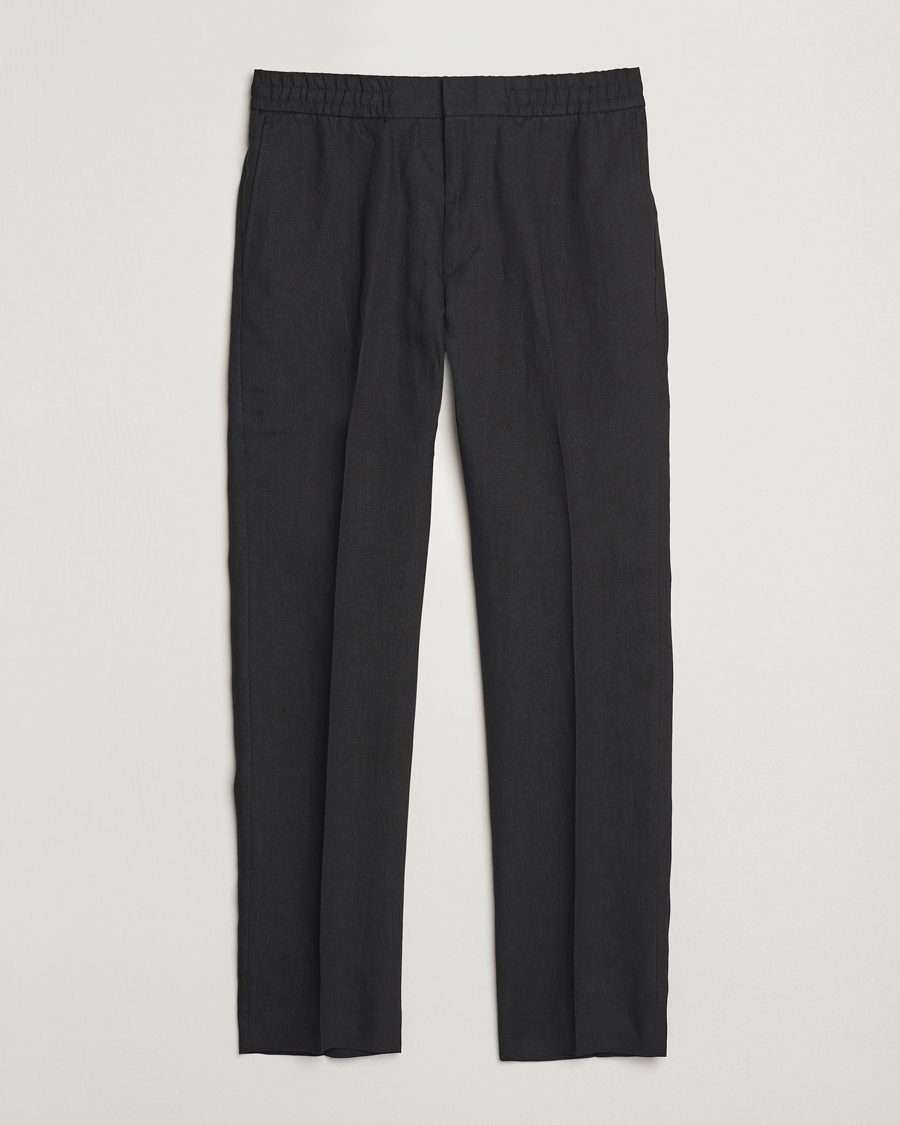 Hombres | Pantalones | Tiger of Sweden | Tannen Linen Drawstring Trousers Black