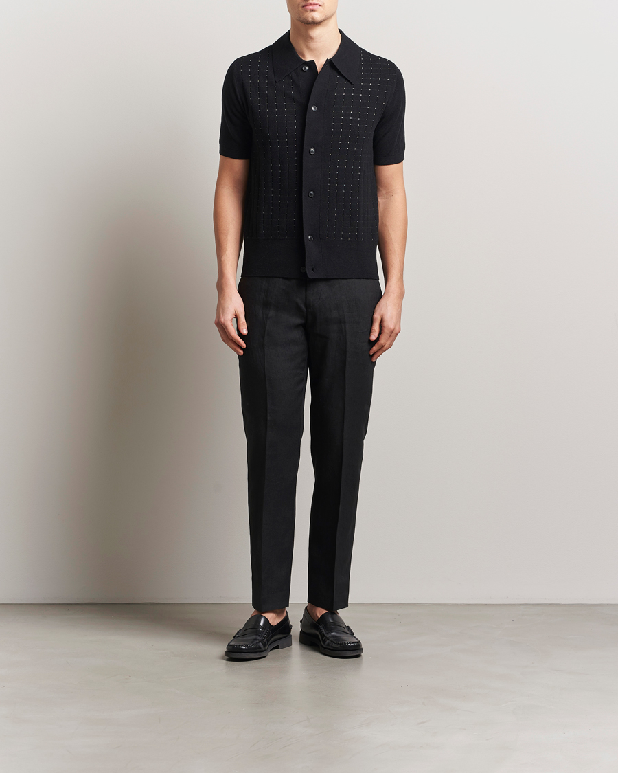 Hombres | Pantalones | Tiger of Sweden | Tannen Linen Drawstring Trousers Black