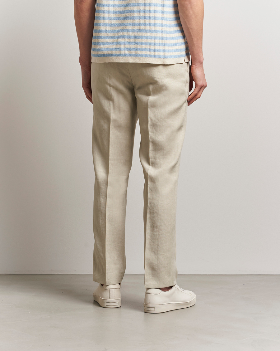 Hombres | Pantalones | Tiger of Sweden | Tannen Linen Drawstring Trousers Cream Sand