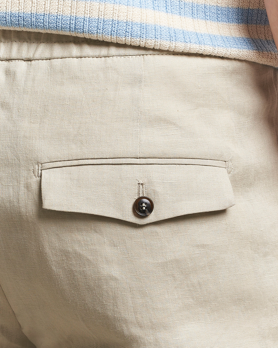 Hombres | Pantalones | Tiger of Sweden | Tannen Linen Drawstring Trousers Cream Sand