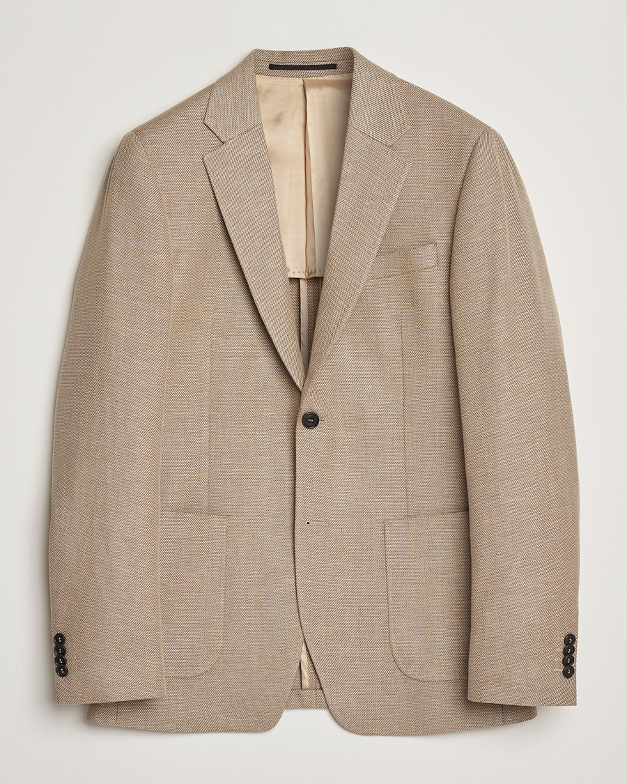 Hombres | Blazers | Tiger of Sweden | Justin Linen/Cotton Structured Blazer Practical Beige