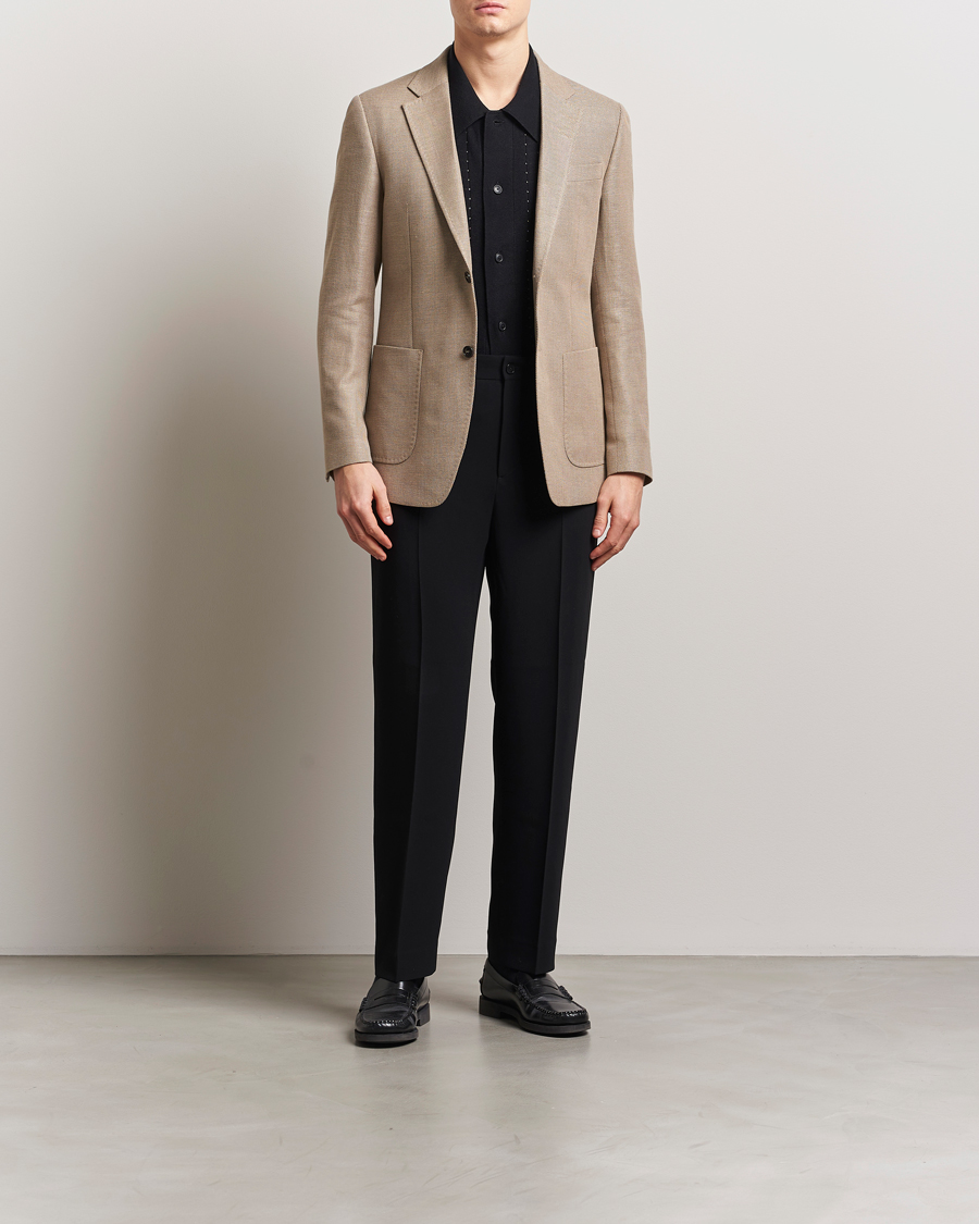 Hombres | Blazers | Tiger of Sweden | Justin Linen/Cotton Structured Blazer Practical Beige