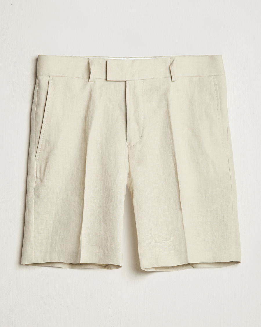 Hombres | Pantalones cortos | Tiger of Sweden | Thiago Linen Shorts Cream Sand