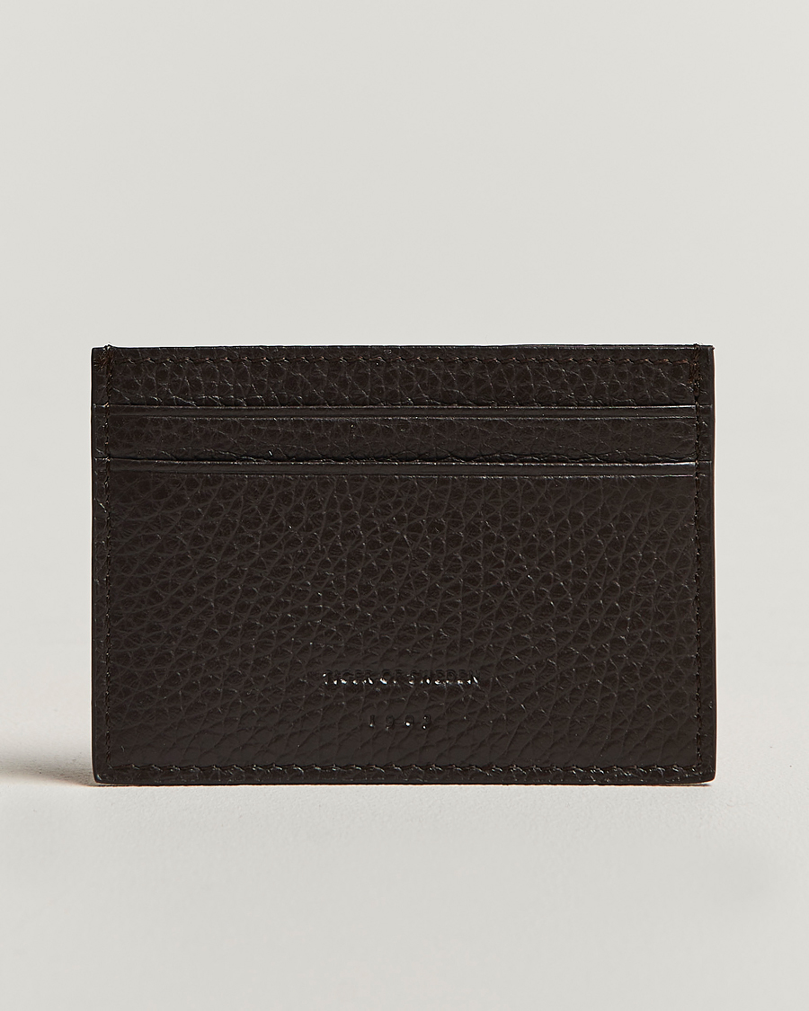Hombres | Tiger of Sweden Wharf Leather Card Holder Dark Brown | Tiger of Sweden | Wharf Leather Card Holder Dark Brown