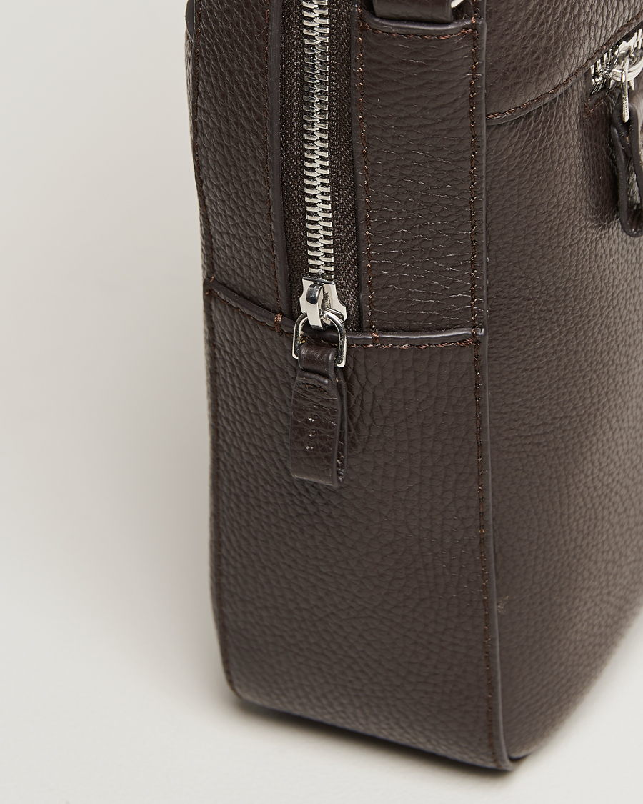 Hombres | Tiger of Sweden Beckholmen Leather Briefcase Dark Brown | Tiger of Sweden | Beckholmen Leather Briefcase Dark Brown