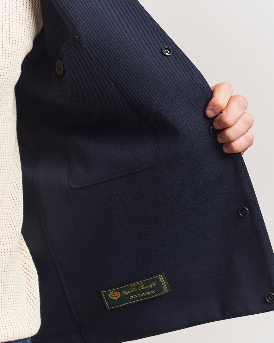 Hombres | Abrigos y chaquetas | Harris Wharf London | Loro Piana Cavalry Twill Coach Jacket Navy Blue