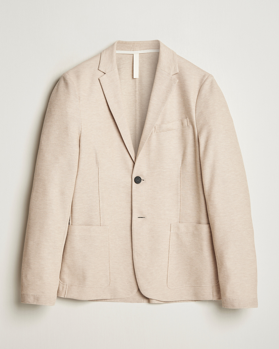 Hombres | Blazers | Harris Wharf London | Loro Piana Honey Comb Blazer Cream