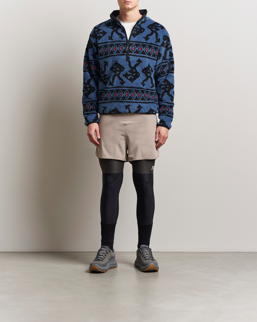 Hombres | Jerséis y prendas de punto | District Vision | Half Zip Pile Fleece Blue Arrow