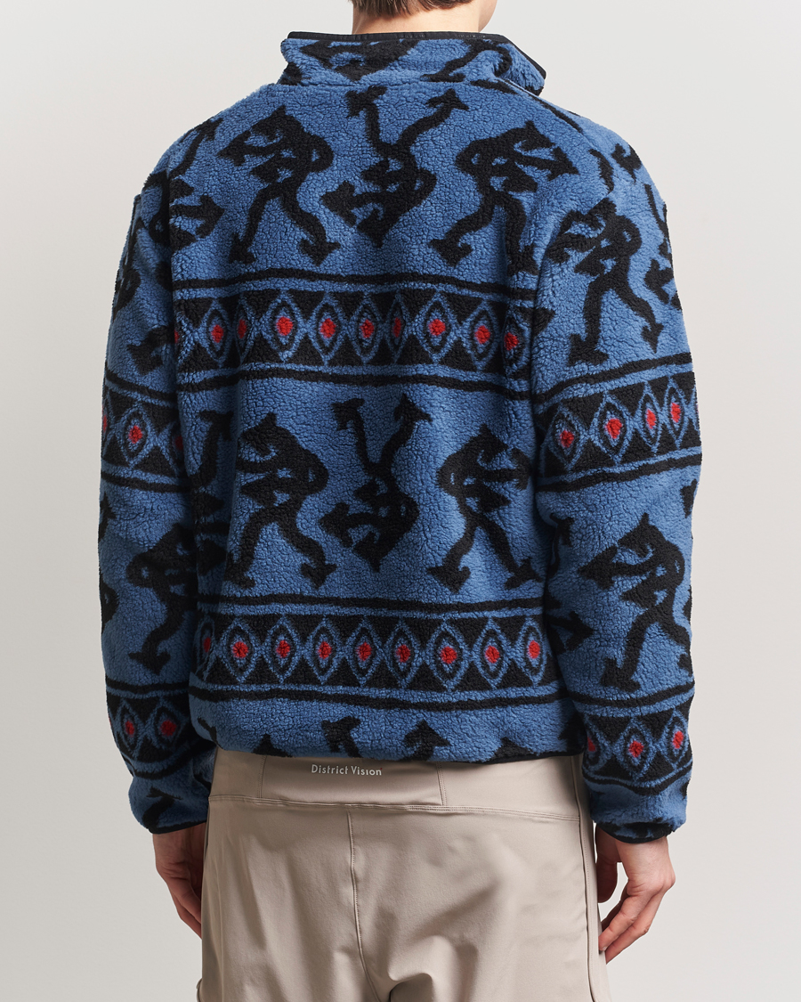 Hombres | Jerséis y prendas de punto | District Vision | Half Zip Pile Fleece Blue Arrow
