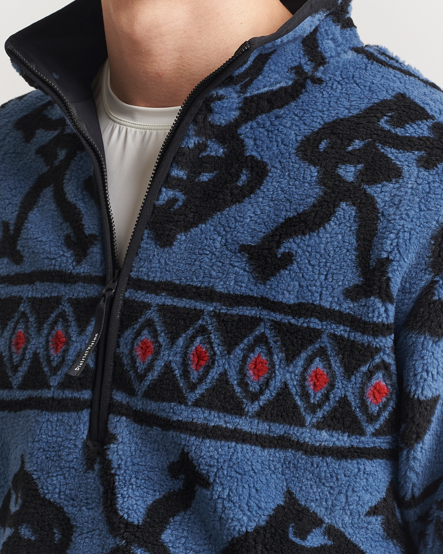 Hombres | Jerséis y prendas de punto | District Vision | Half Zip Pile Fleece Blue Arrow