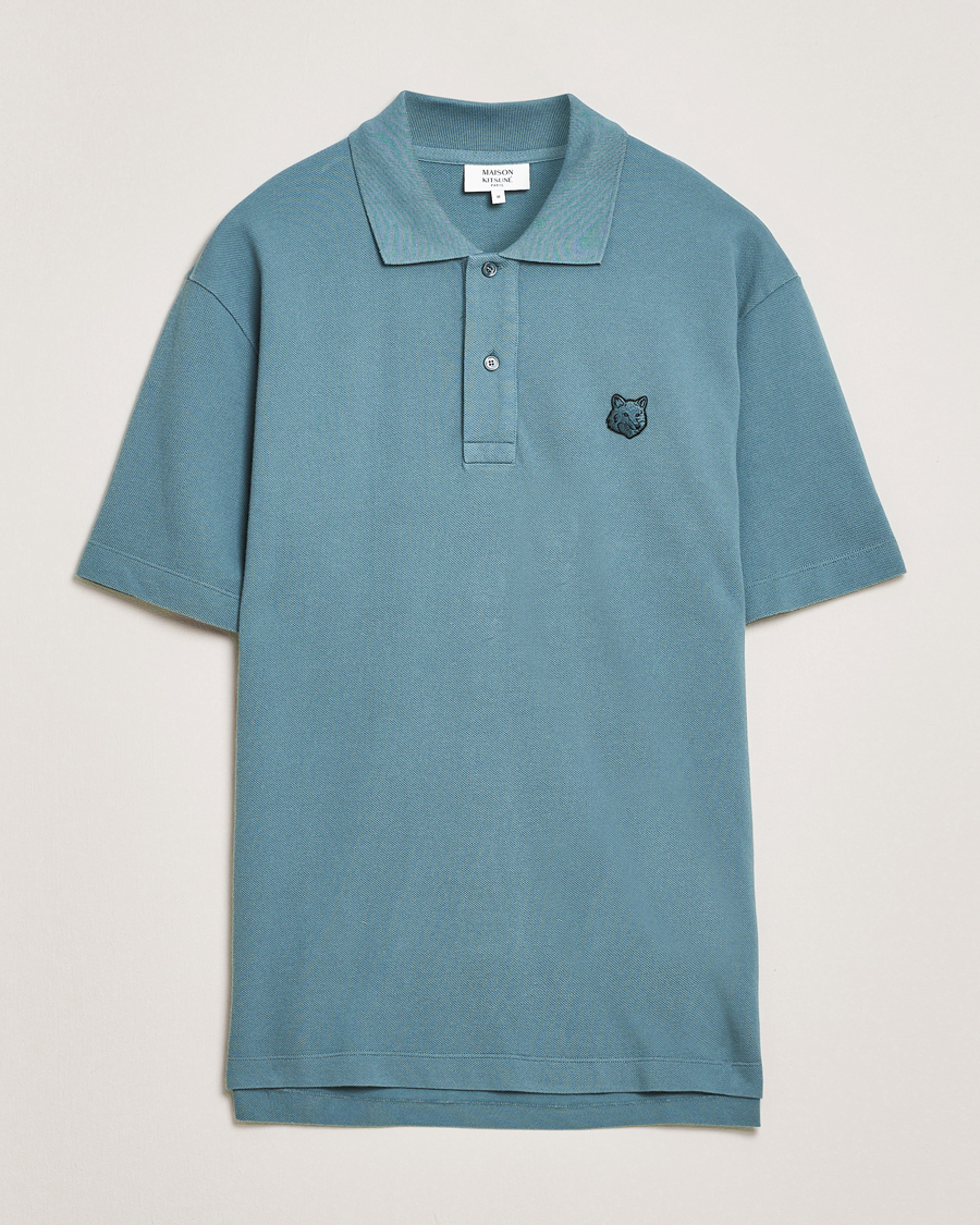 Hombres | Polos | Maison Kitsuné | Tonal Fox Head Polo Seine Blue