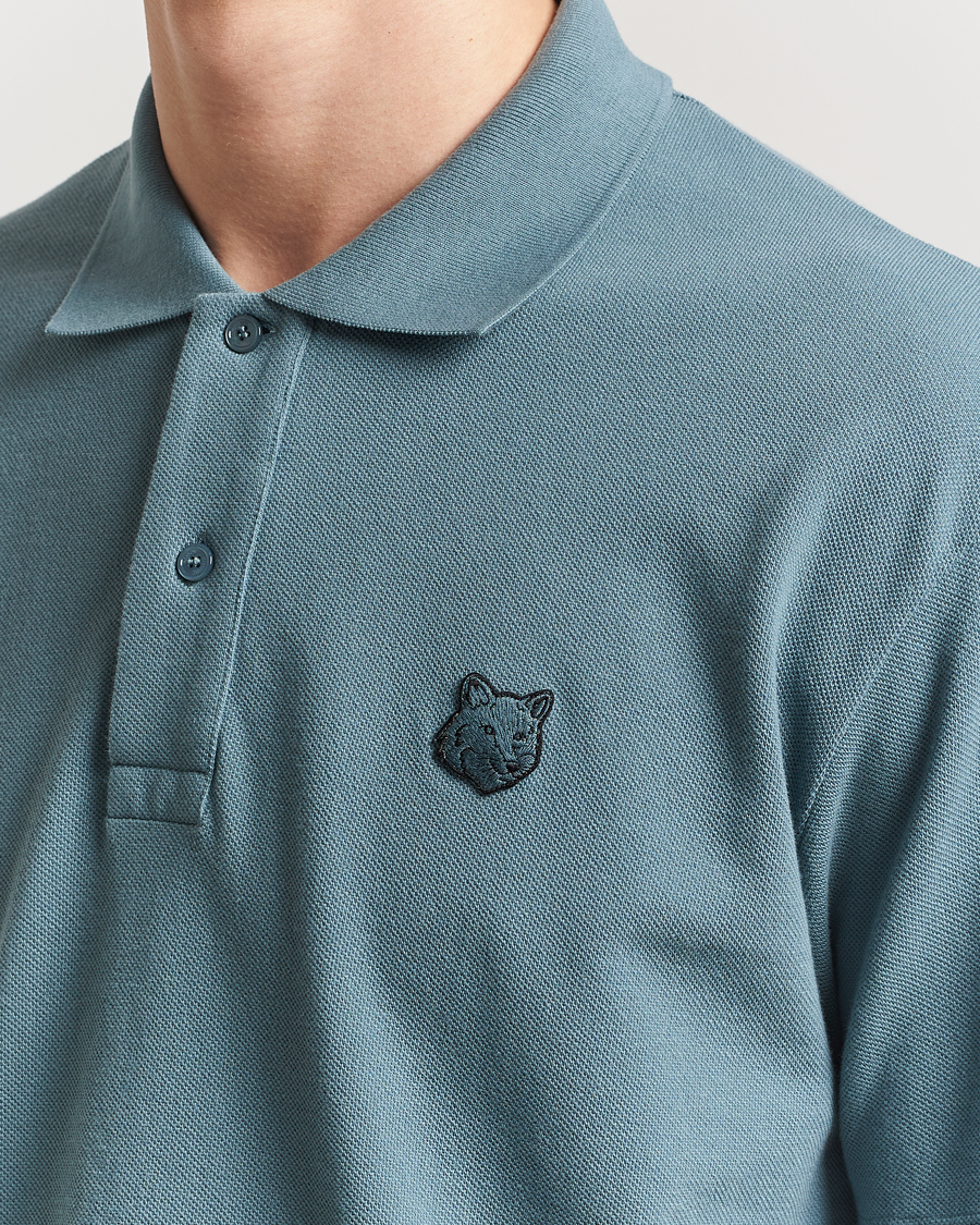 Hombres | Polos | Maison Kitsuné | Tonal Fox Head Polo Seine Blue